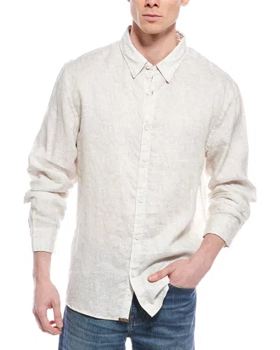 Billy Reid Winslow Linen Shirt In Beige