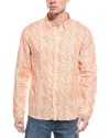 Billy Reid Winslow Linen Shirt In Orange