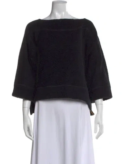 Pre-owned Billy Reid Wool Bateau Neckline Sweater In Black