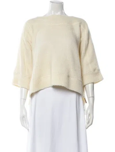 Pre-owned Billy Reid Wool Bateau Neckline Sweater In Neutral