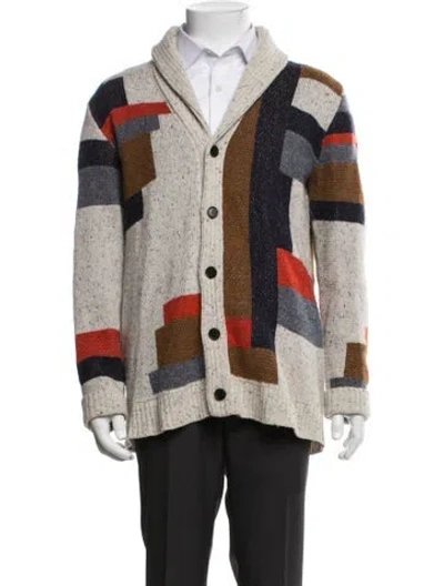 Pre-owned Billy Reid Wool Colorblock Pattern Jacket In Multicolor