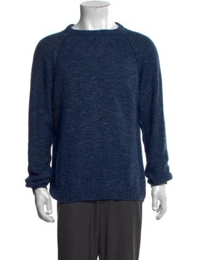 Pre-owned Billy Reid Wool Crew Neck Pullover In Blue