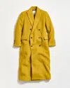 Billy Reid Wool Double Breasted Peak Lapel Coat In Yellow