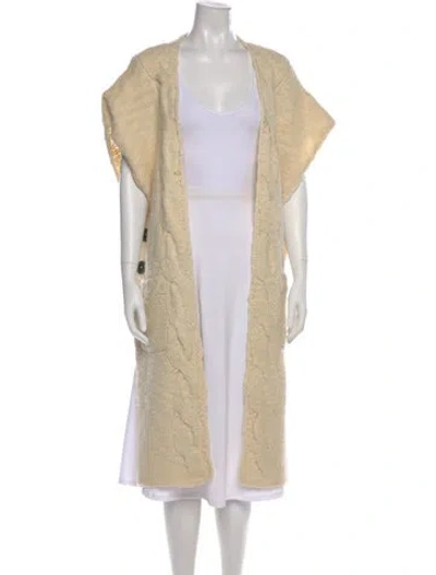 Pre-owned Billy Reid Wool Open Front Sweater W/ Tags In Neutral