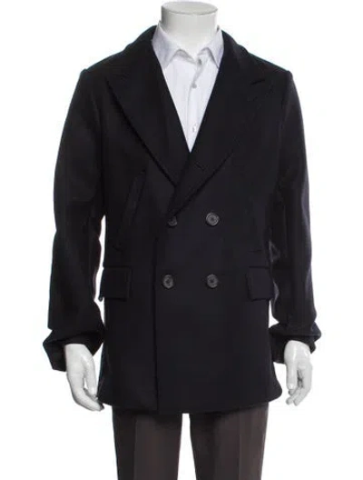 Pre-owned Billy Reid Wool Peacoat In Blue