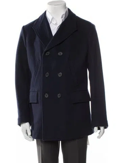Pre-owned Billy Reid Wool Peacoat In Blue