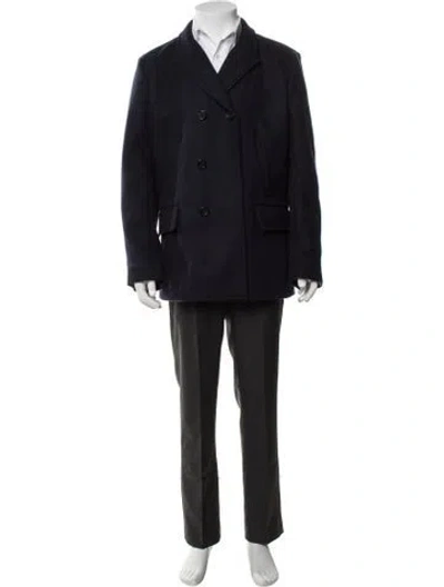 Pre-owned Billy Reid Wool Peacoat In Blue