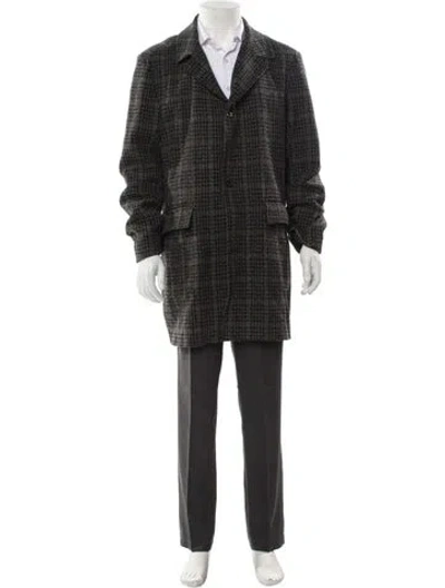 Pre-owned Billy Reid Wool Plaid Print Overcoat In Multi