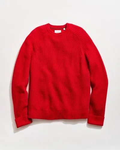 Billy Reid Wool Plaited Textured Crew In Red