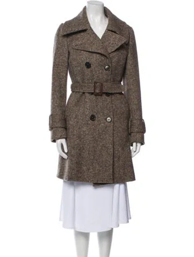 Pre-owned Billy Reid Wool Trench Coat In Brown