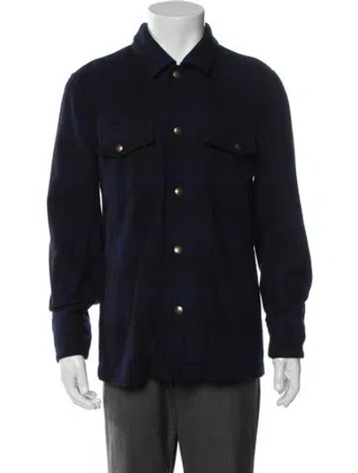 Pre-owned Billy Reid Wool Trucker Jacket In Blue