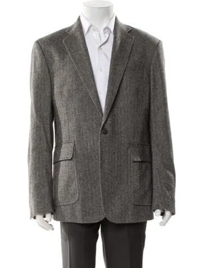 Pre-owned Billy Reid Wool Tweed Pattern Blazer In Gray