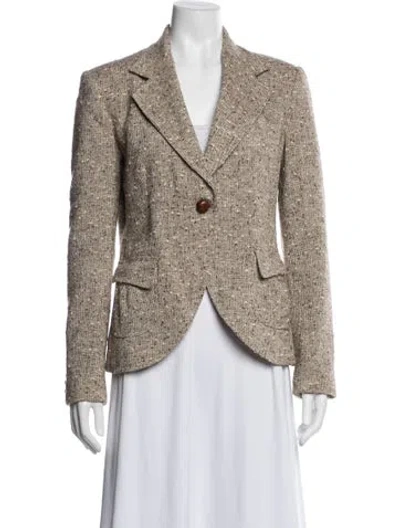 Pre-owned Billy Reid Wool Tweed Pattern Blazer In Neutral