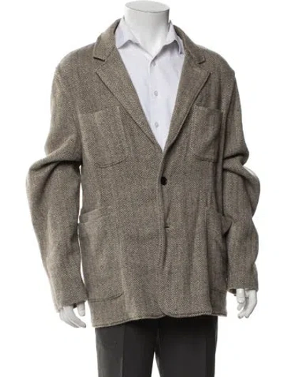 Pre-owned Billy Reid Wool Tweed Pattern Blazer In Neutrals