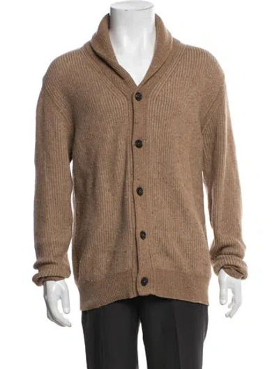 Pre-owned Billy Reid Wool V-neck Cardigan In Brown