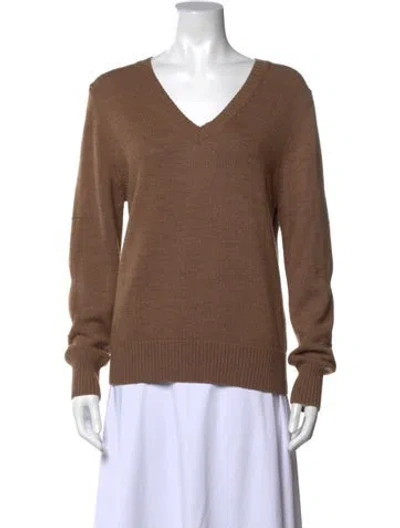 Pre-owned Billy Reid Wool V-neck Sweater In Brown