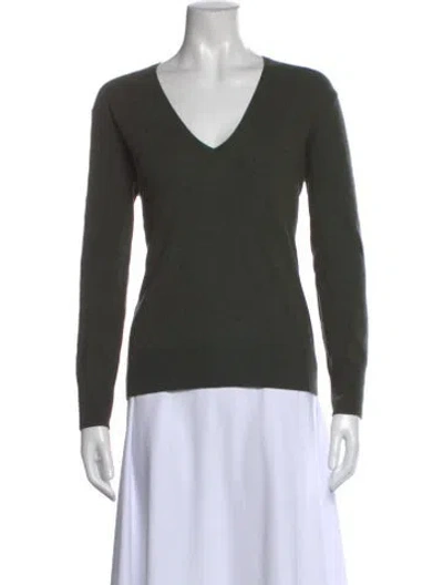 Pre-owned Billy Reid Wool V-neck Sweater In Green