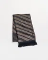 Billy Reid Woven Ribbon Scarf In Black/gold