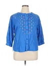 Billy T 3/4 Sleeve Blouse In Blue