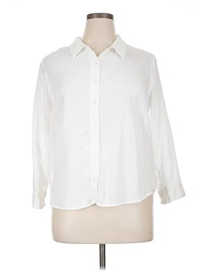 Pre-owned Billy T 3/4 Sleeve Button Down Shirt In White