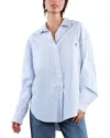 Billy T Back Off With Love Stripe Shirt In Blue Pinstripes