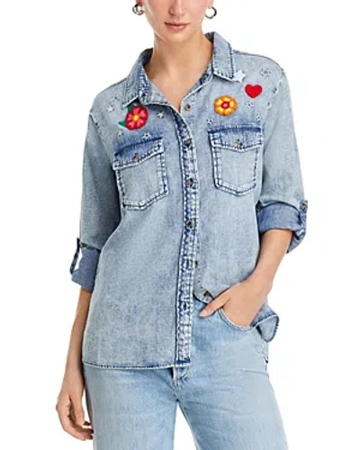 Billy T Birds Of A Feather Denim Shirt In Blue