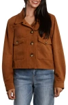 Billy T Boxy Faux Suede Jacket In Brown