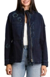 Billy T Butterfly Embroidery Cotton Blend Jacket In Blue