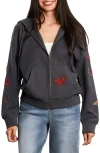 Billy T Butterfly Front Zip Hoodie In Black