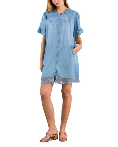 Billy T Cafe Pleats Dress In Blue