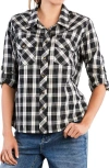 Billy T Carefree Plaid Button-up Shirt In Black