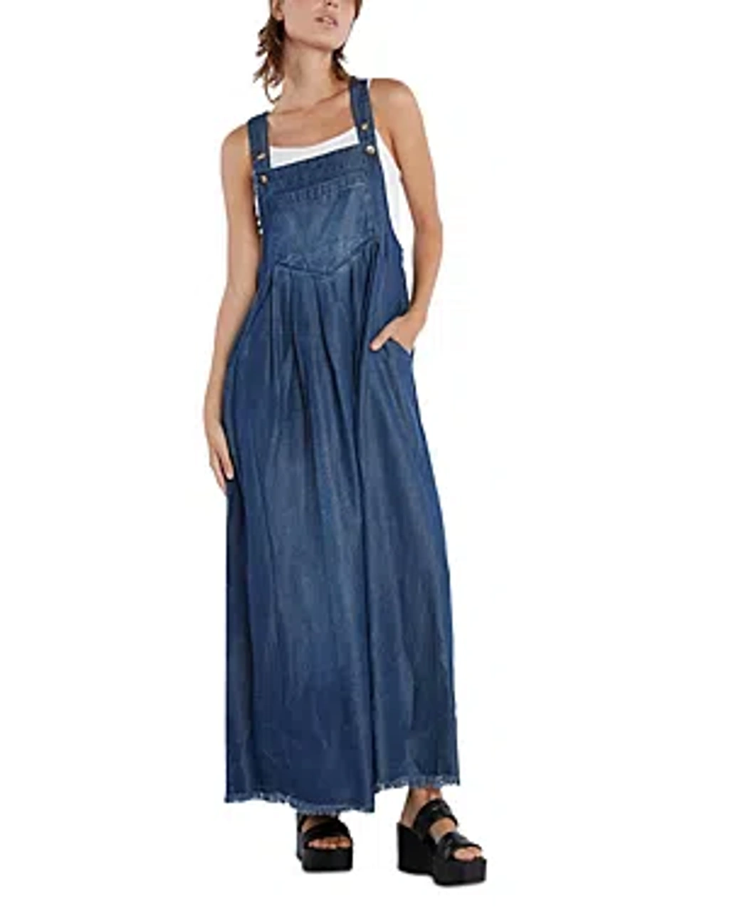 Billy T Chambray Overall Maxi Dress In Denim | ModeSens
