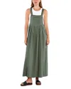 Billy T Chambray Overall Maxi Dress In Sage