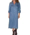 Billy T City 2-way Dress In Chambray In Blue