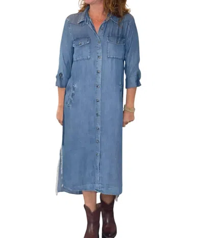 Billy T City 2-way Dress In Chambray In Blue