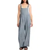 Billy T Claire Wide Leg Denim Overalls In Gray
