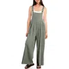 Billy T Claire Wide Leg Denim Overalls In Green