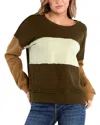Billy T Color Blocked Top In Multi Green