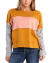 Billy T Color Blocked Top In Multi Pink