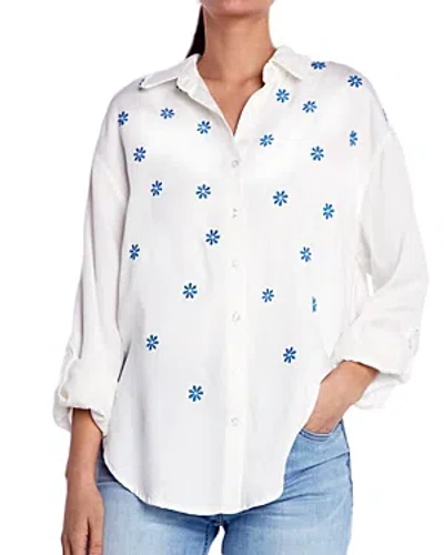 Billy T Daisy Embroidered Shirt In White