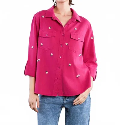 Billy T Daisy Meadow Shirt In Very Berry In Pink