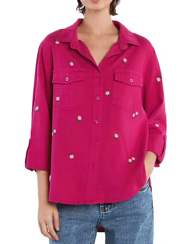 Billy T Daisy Meadow Shirt In Very Berry