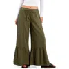 Billy T Drawstring Waist Tiered Pants In Green