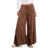 Billy T Drawstring Waist Tiered Pants In Brown
