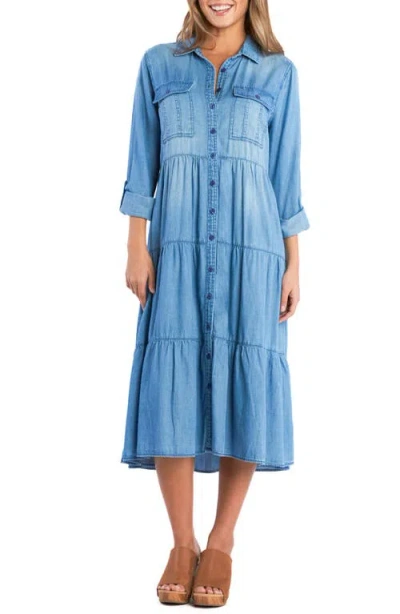 BILLY T BILLY T DREAM CATCHING LONG SLEEVE MIDI SHIRTDRESS