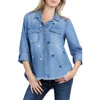 Billy T Embroidered Star Denim Button-up Shirt In Denim