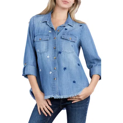 Billy T Embroidered Star Denim Button-up Shirt