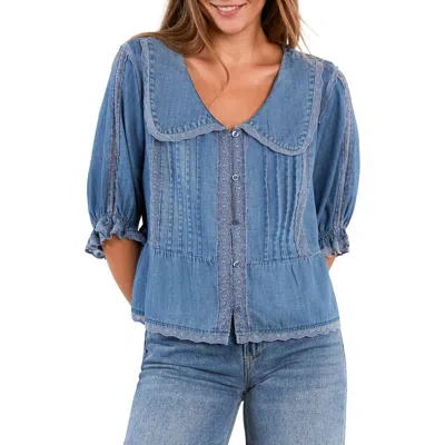 Billy T Enjoy The Moment Denim Button-up Shirt In Blue