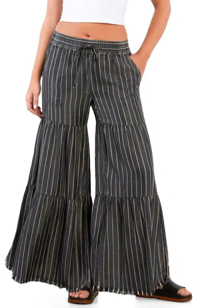 Billy T Fancy Cotton Blend Tiered Pants In Black