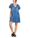 Billy T Floral Bouquet Dress In Denim